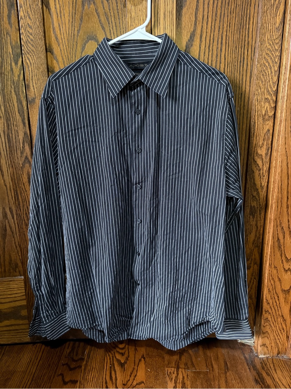 Axist Black Shirt with White Pinstripes